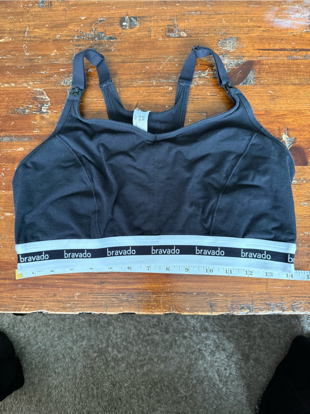 Bravado Black Nursing Sports Bra with Contrast Waistband